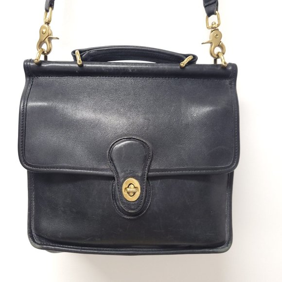 Coach Handbags - Vintage Coach Willis Black Leather Crossbody Bag 9927